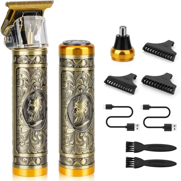 Tondeuse vintage professionnelle avec accessoires pour rasage et coiffure