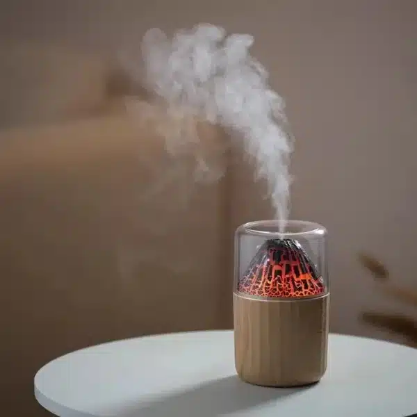 Humidificateur air LED volcan avec brume