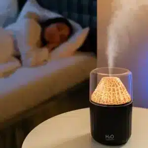 Humidificateur air LED volcan avec brume
