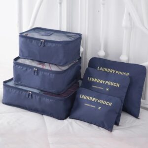 Set de 6 sacs de rangement pour valise, idéal pour voyages et organisation.