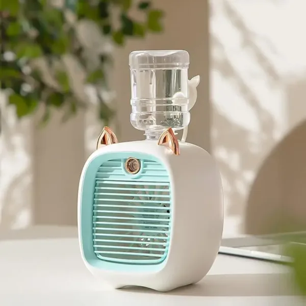 Mini ventilateur humidificateur mignon avec réservoir d'eau, ventilateur USB compact pour bureau