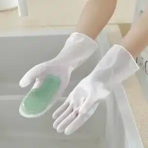 Gants de vaisselle en silicone avec éponge intégrée pour un nettoyage facile