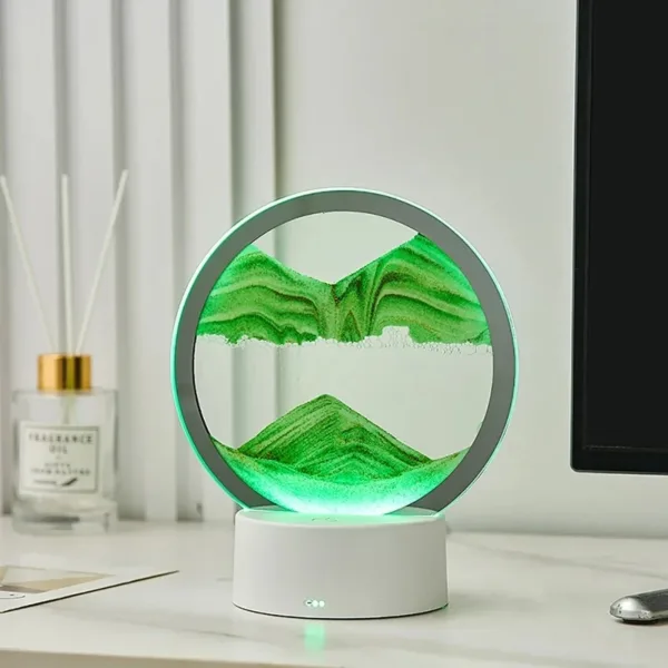 Lampe décorative à sable en mouvement LED - Vert