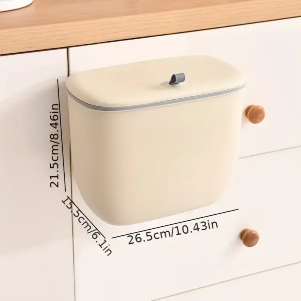 Poubelle suspendue de cuisine avec couvercle pour porte de placard