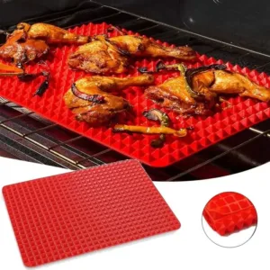 Tapis de cuisson en silicone rouge avec picots pour une cuisson saine et antiadhésive