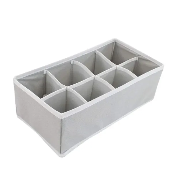 Boîte de rangement avec 8 grilles, parfaite pour organiser sous-vêtements, chaussettes et accessoires.