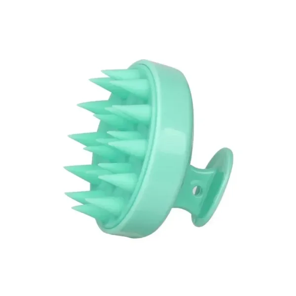 Brosse de massage en silicone pour le cuir chevelu, stimulante et idéale pour un nettoyage capillaire en profondeur.