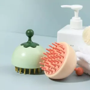 Brosse de massage pour cuir chevelu en silicone, stimulante et idéale pour un nettoyage capillaire en profondeur