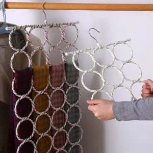 cintre organiseur multi cercles pour écharpes et accessoires