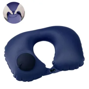 Coussin de voyage gonflable pour le cou, ergonomique et compact pour un confort optimal.