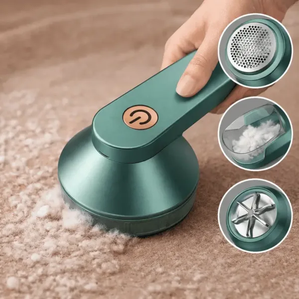 Rasoir anti bouloche électrique rechargeable pour vêtements, avec design ergonomique et lames en acier inoxydable
