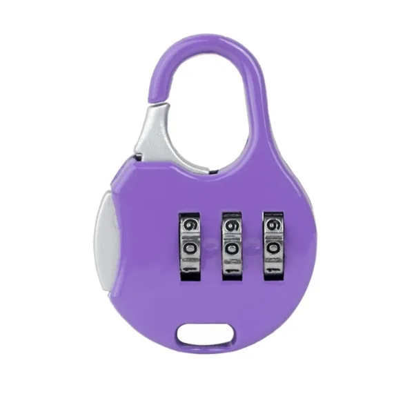 Cadenas à code 3 chiffres de couleur violette pour la sécurité des bagages et casiers.