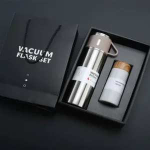 Coffret cadeau avec thermos isotherme bleu et tasse