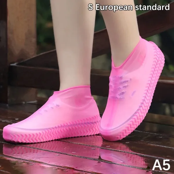 Couvre chaussures imperméables en silicone, antidérapants et réutilisables pour protéger les chaussures sous la pluie.