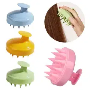 Brosse de massage en silicone pour le cuir chevelu, stimulante et idéale pour un nettoyage capillaire en profondeur.