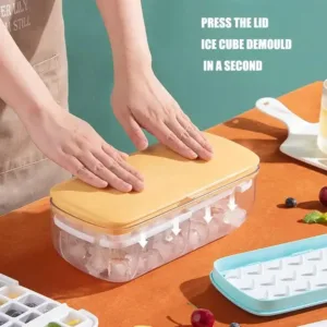 bac à glaçons avec couvercle démoulage facile par pression