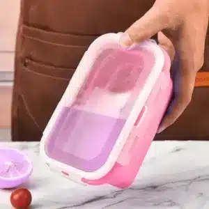 Boîte alimentaire pliable en silicone bleue étanche, compacte et réutilisable – Casablanca Maroc