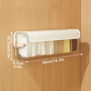 Boîte de rangement tiroir transparent avec couvercle pour vêtements et accessoires.