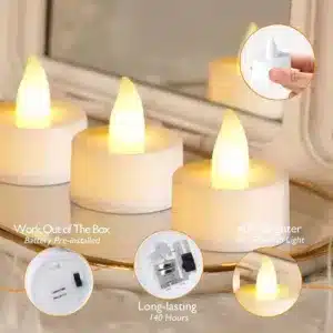 Bougies LED sans flamme, ambiance romantique et sécurisée pour la maison.