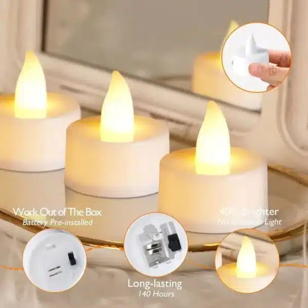Bougies LED sans flamme, ambiance romantique et sécurisée pour la maison.