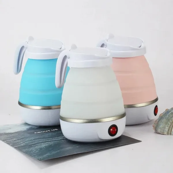 Bouilloire électrique pliable en silicone, portable et pratique