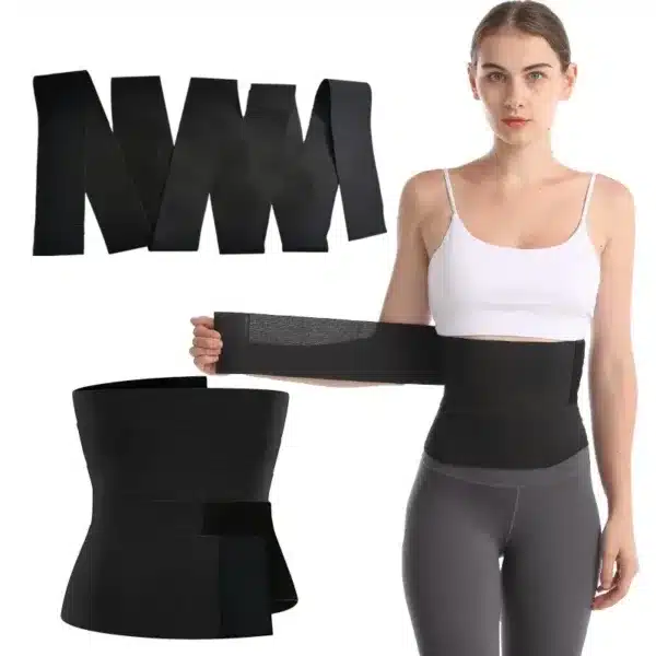 Ceinture minceur réglable en compression pour fitness et modelage de la taille.