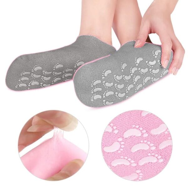 chaussette de soin en gel de silicone pour les pieds gris 2 pieces