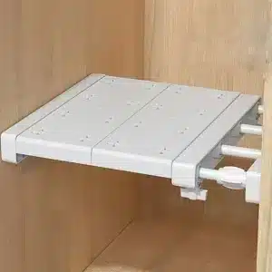 Étagère télescopique extensible sans perçage installée dans un placard – Casablanca Maroc