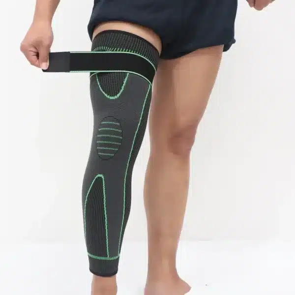 Genouillères de compression sportive, soutien musculaire et articulaire.