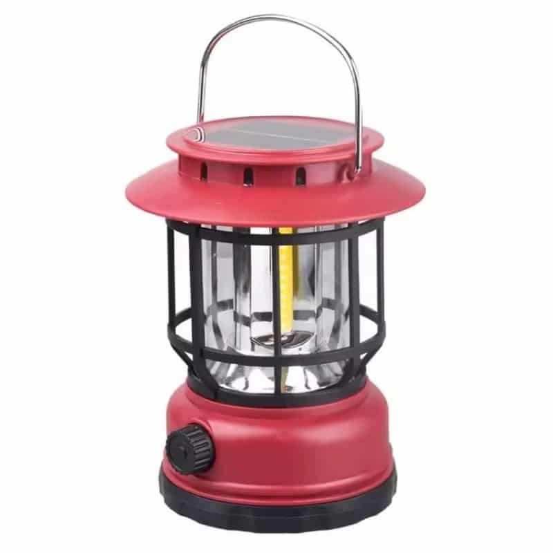 lanterne-solaire-retro-rechargeable-rouge