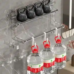 Porte serviette extensible ventouse, rangement pratique et sans perçage.