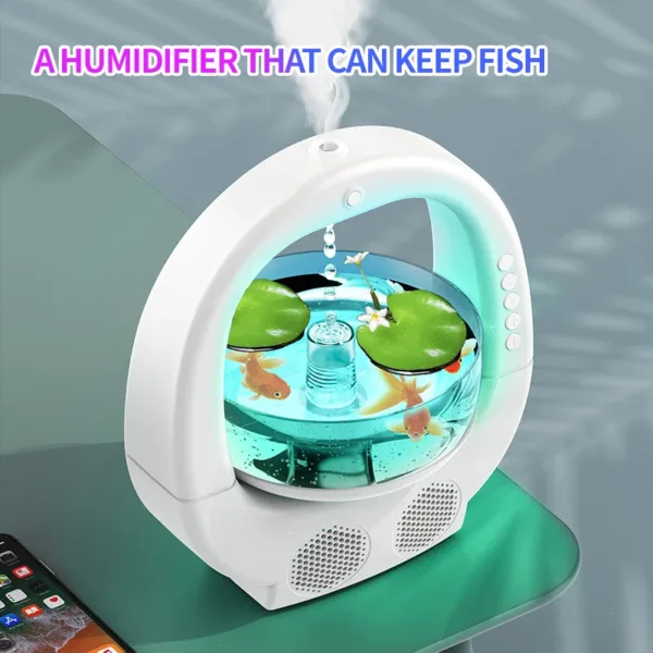 Aquarium multifonction avec humidificateur, LED et haut-parleurs intégrés