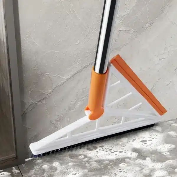 Balai brosse de nettoyage sol 2 en 1 avec raclette