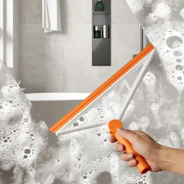 Balai brosse de nettoyage sol 2 en 1 avec raclette