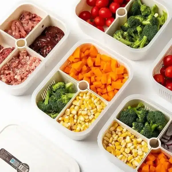 Boîte de rangement alimentaire avec compartiments