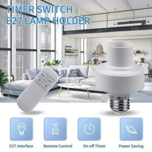 Douille E27 télécommandée avec minuterie pour lampe et ampoule LED au Maroc