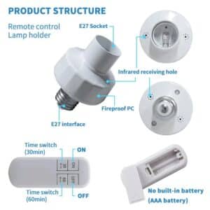 Douille E27 télécommandée avec minuterie pour lampe et ampoule LED au Maroc