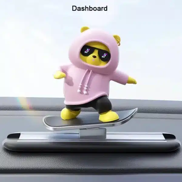 Figurine décorative skateur avec mouvement pour tableau de bord de voiture.