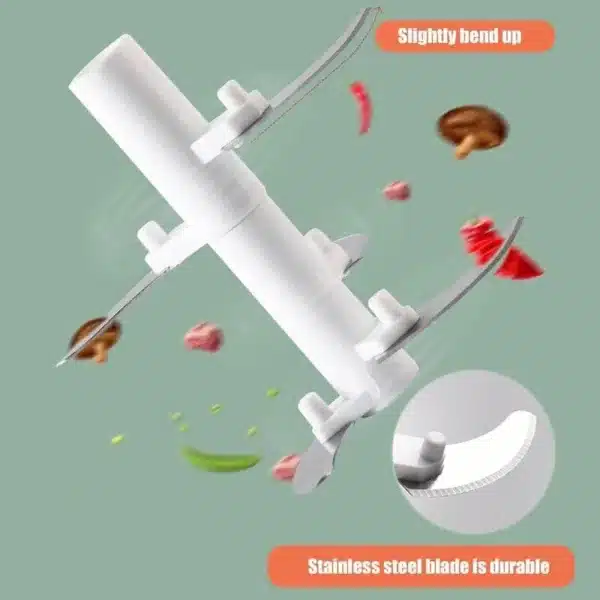Hachoir manuel multifonction avec tirette pour hacher, mixer et émulsionner en cuisine