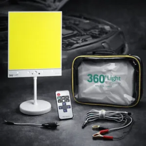 Lampe LED COB 360° portable avec fixation magnétique et télécommande