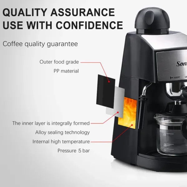 Machine à café expresso avec mousseur de lait intégré