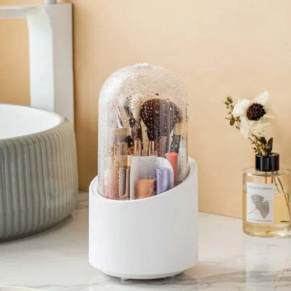 organisateur de pinceaux de maquillage blanc