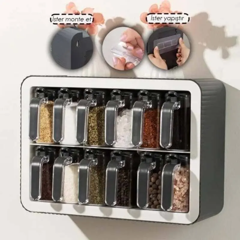 organiseur-etagere-a-epices-avec-12-pots-doseurs-1 Organiseur étagère à épices pratique avec pots doseurs