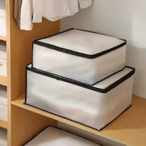 Sac de rangement pliable pour couette avec fermeture éclair et poignées