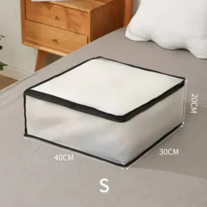 Sac de rangement pliable pour couette avec fermeture éclair et poignées