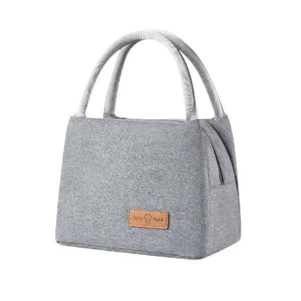 Sac isotherme repas lunch bag gris avec poignées