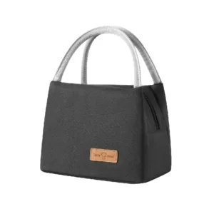 Sac isotherme repas lunch bag gris avec poignées