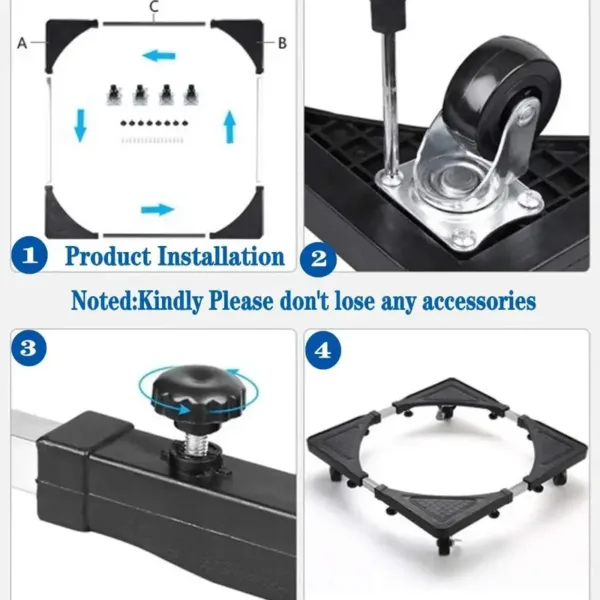 Support à roulettes réglable universel pour machine à laver et réfrigérateur