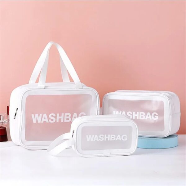 Trousse de toilette imperméable 3 pièces transparente et étanche