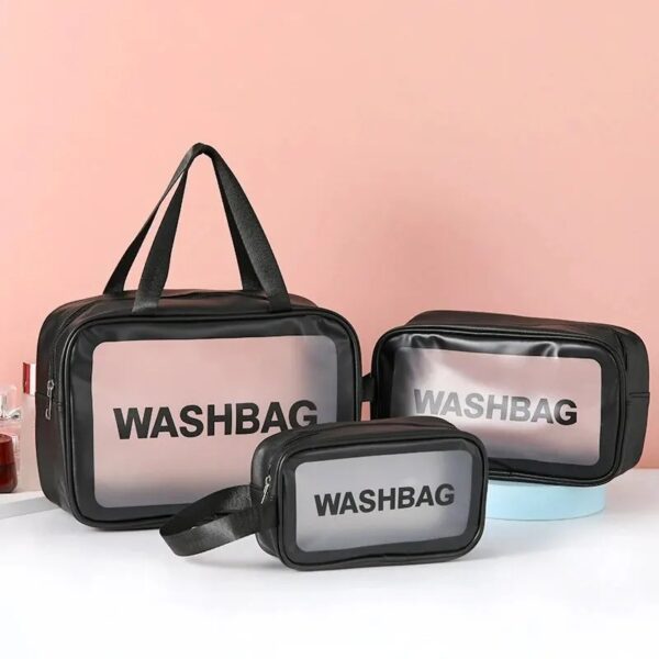 Trousse de toilette imperméable 3 pièces transparente et étanche